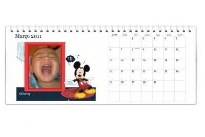 Calendário de Mesa Personalizado Disney